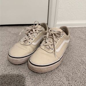 Vans Women’s Beige Lace-Up Sneakers